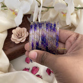 Vriksham Dual Tone Glass Bangle-Off White & Violate-Set of 12-G15821